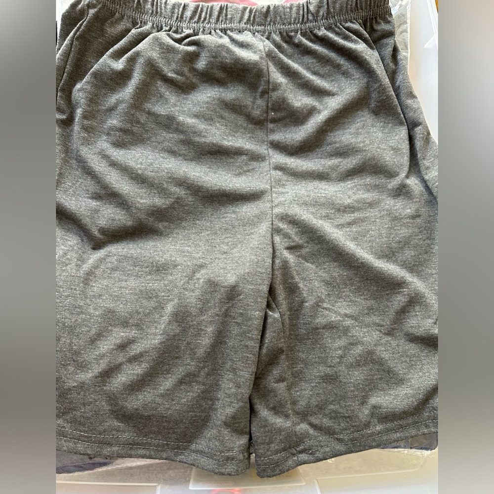 Heather Grey Shorts. Elastic Waist. Not Tight.